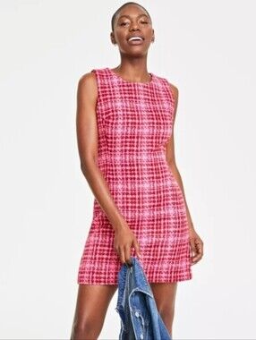 On 34th Women's Size 12 Tweed Mini Sheath Dress Pink